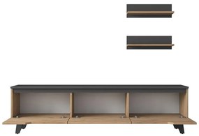 Σύνθετο σαλονιού Kasia oak-μαύρο μαρμάρου 180x35x48,5εκ 180x35x48.5 εκ.