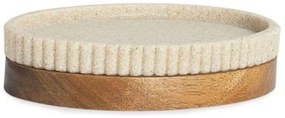 Σαπουνοθήκη LBTAH-BA22101 14x9,5x3cm Beige-Natural Andrea House Polyresin,Ξύλο