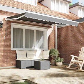 vidaXL Σκελετός Τέντας Ρυθμιζόμενος Λευκός 3,5 x 2 m Ατσάλι