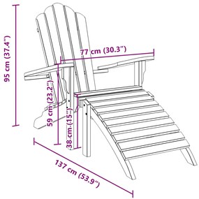 ΚΑΡΕΚΛΑ ΚΗΠΟΥ ADIRONDACK ΜΕ ΥΠΟΠΟΔΙΟ ΜΑΣΙΦ ΞΥΛΟ TEAK 4008080