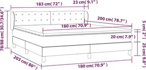 vidaXL Κρεβάτι Boxspring με Στρώμα Κρεμ 180x200 εκ. Υφασμάτινο