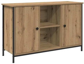 vidaXL Ντουλάπα Τηλεόρασης Μαύρη Δρυς 101x35x65 εκ. Κατασκευασμένο από ξύλο και ατσάλι