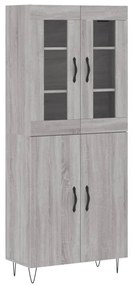vidaXL Ντουλάπι Γκρι Sonoma 69,5 x 34 x 180 εκ. Επεξεργασμένο Ξύλο