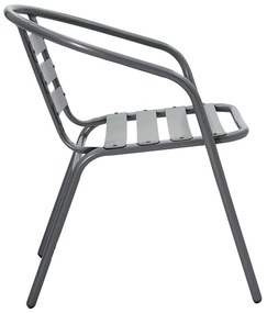 Πολυθρόνα κήπου Tade pakoworld μέταλλο ανθρακί - Μέταλλο - 130-000038