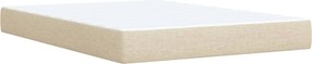vidaXL Κρεβάτι Boxspring με Στρώμα Κρεμ 140x200 εκ. Υφασμάτινο