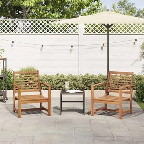 vidaXL Καρέκλες Κήπου 2 pcs Φυσικό 60 x 65 x 76.5 εκ Μασίφ ξύλο teak