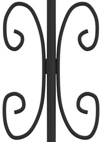 Φράχτης με Ακίδες Μαύρος 165 εκ. Ατσάλι Ηλεκτροστ. Βαφή Πούδρας - Μαύρο