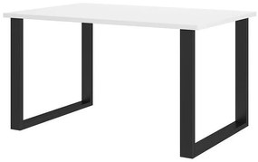Τραπέζι Tucson 137, Άσπρο, Μαύρο, 75x90x138cm, 47 kg, Πλαστικοποιημένη μοριοσανίδα, Μέταλλο | Epipla1.gr
