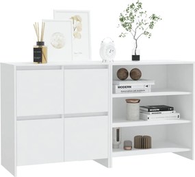 vidaXL Μπουφές 2 Τεμαχίων Λευκός από Επεξεργασμένο Ξύλο