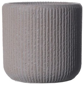 Supergreens Γλάστρα Πήλινη Στρογγυλή "Stripe" Καφέ L 42x42x40 εκ.