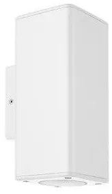 Απλίκα Τοίχου Τετράγωνη 2xGU10 9W IP65 Πλαστικό H18.6 Up&amp;Down ΦOS_ME-21-0210-1-Λευκό 21-0210-1