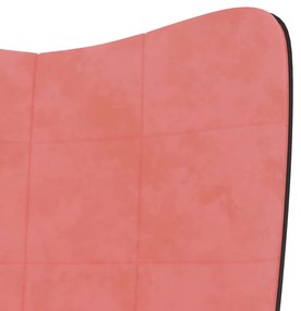 vidaXL Πολυθρόνα Relax Ροζ από Βελούδο και PVC
