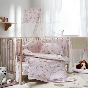 Σεντόνια Βρεφικά Lambi (Σετ 3τμχ) Pink Vesta Home Crib 70x125cm 100% Βαμβάκι