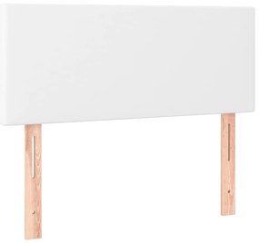 vidaXL Κρεβάτι Boxspring με Στρώμα Λευκό 90x200εκ. από Συνθετικό Δέρμα