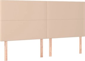 vidaXL Κρεβάτι Boxspring με Στρώμα Καπουτσίνο 200x200εκ.από Συνθ.Δέρμα