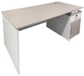 Γραφείο εργασίας Armadi με ντουλάπι σε Sonoma - Λευκό 140x70x75εκ 140x70x75 εκ.