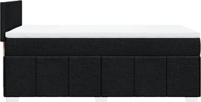 vidaXL Κρεβάτι Boxspring με Στρώμα Μαύρο 100 x 200 εκ. Υφασμάτινο