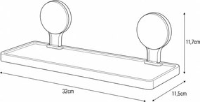 Ράφι Μπάνιου από ABS 32x11.5x11.7cm White/Grey MRShome