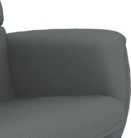 vidaXL Πολυθρόνα Ανακλινόμενη με Υποπόδιο Γκρι από Συνθετικό Δέρμα
