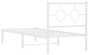 Πλαίσιο Κρεβατιού με Κεφαλάρι Λευκό 80 x 200 εκ. Μεταλλικό - Λευκό