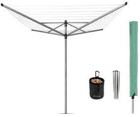 Brabantia Lift-O-Matic outdoor space 1003466, 50 m, Ρυθμιζόμενο ύψος, Μεταλλική ακίδα εκσκαφής, Θήκη, Τσάντα με κλιπς, Ανθεκτικό στη διάβρωση, Inox