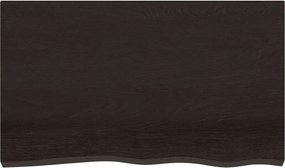 vidaXL Επιφάνεια Τραπεζιού Σκούρο Καφέ 100x60x(2-4)εκ Επεξ. Μασίφ Δρυς