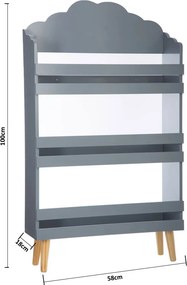 Παιδική Βιβλιοθήκη (58x18x100) A-S Cloud Grey 127154B