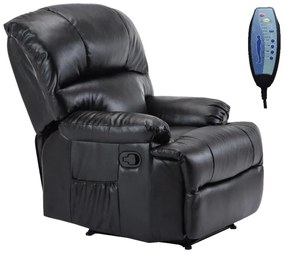SPACE Πολυθρόνα Massage Σαλονιού - Καθιστικού PU Μαύρο 88x93x102cm Ε9731,2