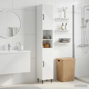 vidaXL Ντουλάπι Μπάνιου με Ανοιχτό Ράφι HAARLEM Λευκό 30 x 31 x 190 εκ