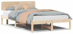 vidaXL Σκελετός Κρεβατιού Φυσικό 140 x 190 cm Μασίφ ξύλο πεύκου