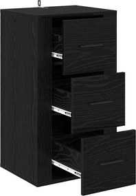 vidaXL Πλαϊνό γραφείο Μαύρη Οξυά 40 x 33 x 70 εκ. Επεξεργασμένο ξύλο