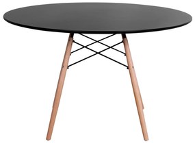 ΤΡΑΠΕΖΙ MINIMAL ΣΤΡΟΓΓΥΛΟ HM8454.02 MDF ΣΕ ΜΑΥΡΟ-ΠΟΔΙΑ ΟΞΙΑΣ ΣΕ ΦΥΣΙΚΟ Φ120Χ74Υεκ.
