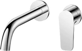 Acquanet Round 0840 Chrome - Εντοιχιζόμενη μπαταρία νιπτήρα