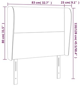 Κεφαλάρι με Πτερύγια Καπουτσίνο 83x23x118/128 εκ. Συνθ. Δέρμα - Καφέ