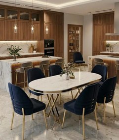 Stewehome Τραπέζι Oslo με 6 καρέκλες Damla