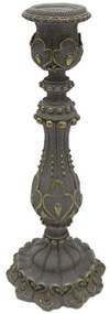 Κηροπήγιο Leaf 279-222-171 10x10x26,5cm Silver Polyresin