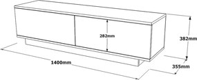 Έπιπλο Τηλεόρασης Λευκό FN1 140x35,5x38,2