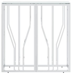 vidaXL Τραπέζι Κονσόλα Ασημί 70x30x70 εκ. Ανοξείδωτο Ατσάλι και Γυαλί