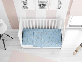 DIMcol ΣΕΝΤΟΝΙΑ ΕΜΠΡΙΜΕ ΣΕΤ 3 τεμ ΒΡΕΦ Flannel Cotton 100% 120Χ160 Birds 14 Sky blue 1914657608601482