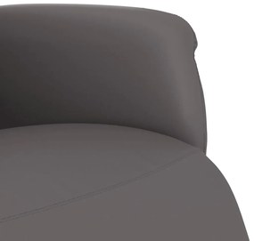 vidaXL Πολυθρόνα Ανακλινόμενη με Υποπόδιο Γκρι από Συνθετικό Δέρμα