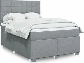 vidaXL Κρεβάτι Boxspring με Στρώμα Αν. Πράσινο 160x200εκ Υφασμάτινο