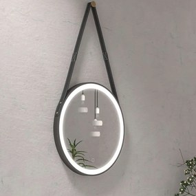 Καθρέπτης Μπάνιου Anatoli PIM0154 Φ50cm Black Karag Μέταλλο,Γυαλί