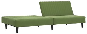 vidaXL Καναπές Κρεβάτι Διθέσιος Ανοιχτό Πράσινο Βελούδινος