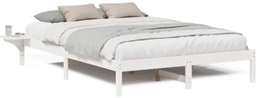 vidaXL Πλαίσιο κρεβατιού με κομοδίνα Λευκό 140 x 200 εκ Λευκό