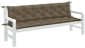 vidaXL Μαξιλάρια Πάγκου Κήπου 2 τεμ. Taupe Μελανζέ 200x50x7 εκ. Ύφ.