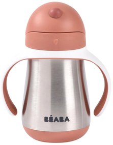 Béaba Μπουκάλι Θερμός Ανοξείδωτο με λαβές 250ml +8μ Terracotta