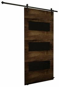 Συρόμενες πόρτες Dover 161, 37 kg, Σκούρα φλαμουριά, Μαύρο, Πλαστικοποιημένη μοριοσανίδα, Καφέ, Αλουμίνιο | Epipla1.gr
