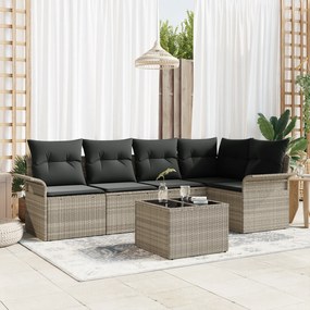 vidaXL Σετ Καναπέ Κήπου 6 pcs Γκρι 55 x 55 x 37 εκ Ρατάν, Πολυεστέρας