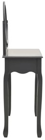 vidaXL Μπουντουάρ με Σκαμπό Γκρι 65x36x128 εκ. Ξύλο Παυλώνιας / MDF