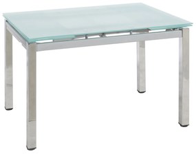 Τραπέζι Επεκτεινόμενο BOTEV Αμμοβολή/Χρώμιο Γυαλί/Μέταλλο 110+60x74x75cm - Γυαλί - 14320031